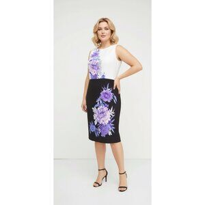 Lane Bryant Floral Colorblock Sheath Dress With Back Cutout 20